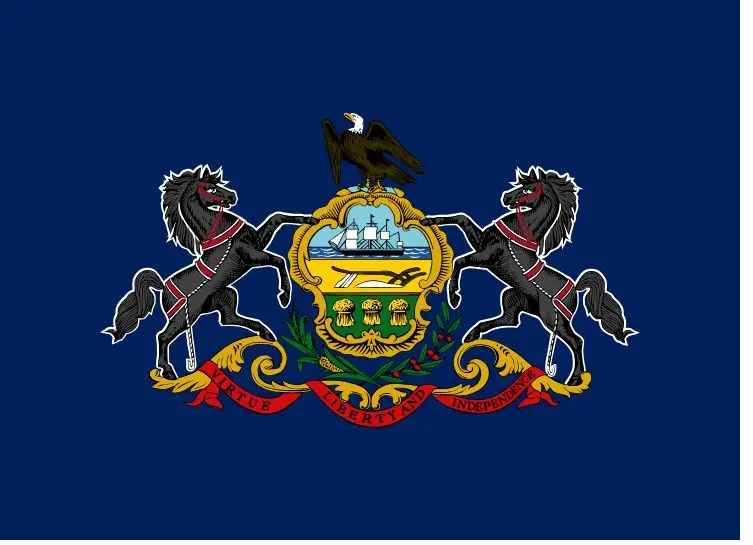 Η σημαία της Pennsylvania ως συμβολική οπτική αναφορά για τον Harry Greb.