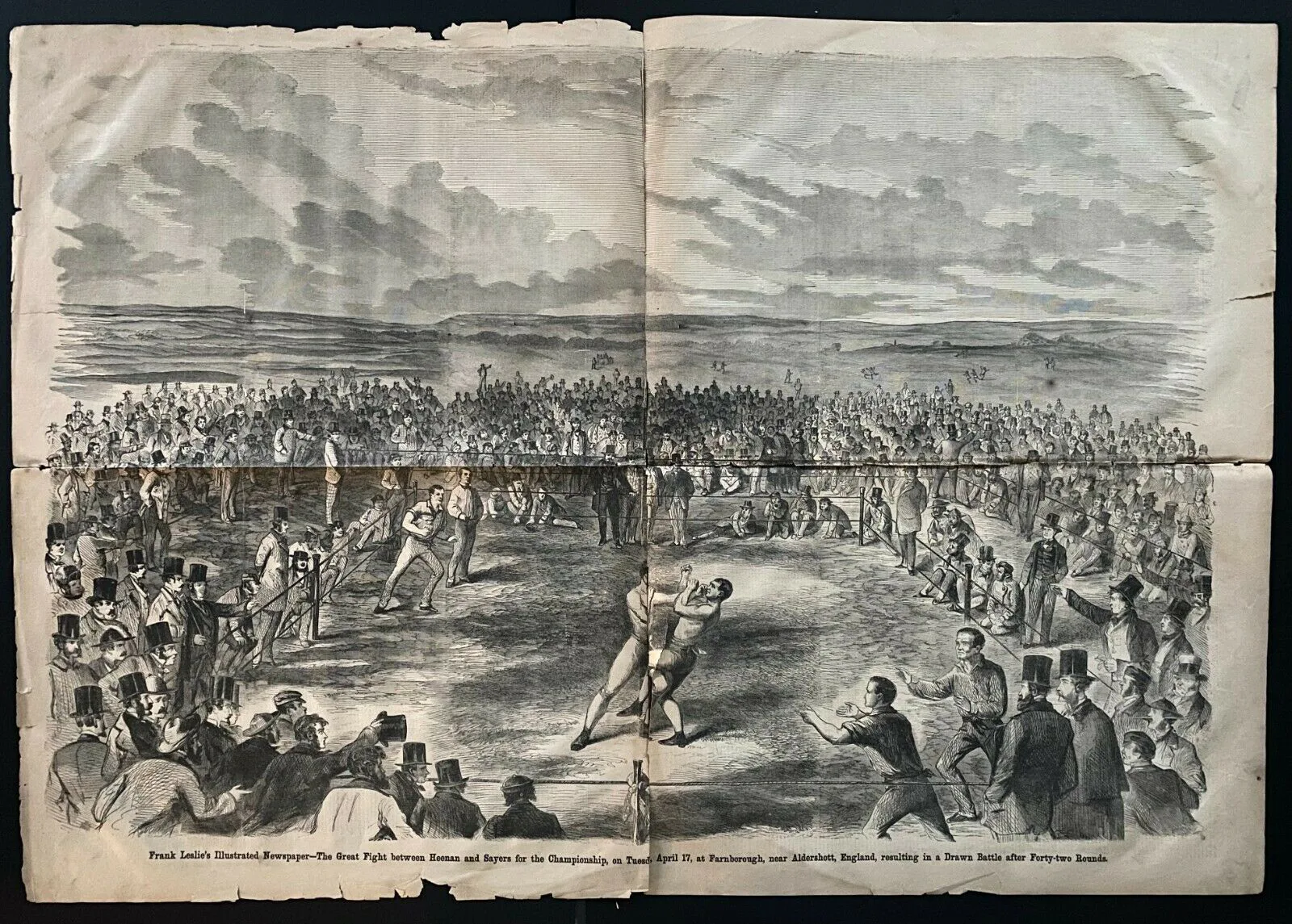 Εικονογράφηση του αγώνα Heenan–Sayers το 1860.