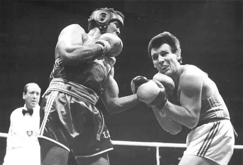 Οι Teófilo Stevenson και Sergej Kormilizyn σε αγώνα το 1985.